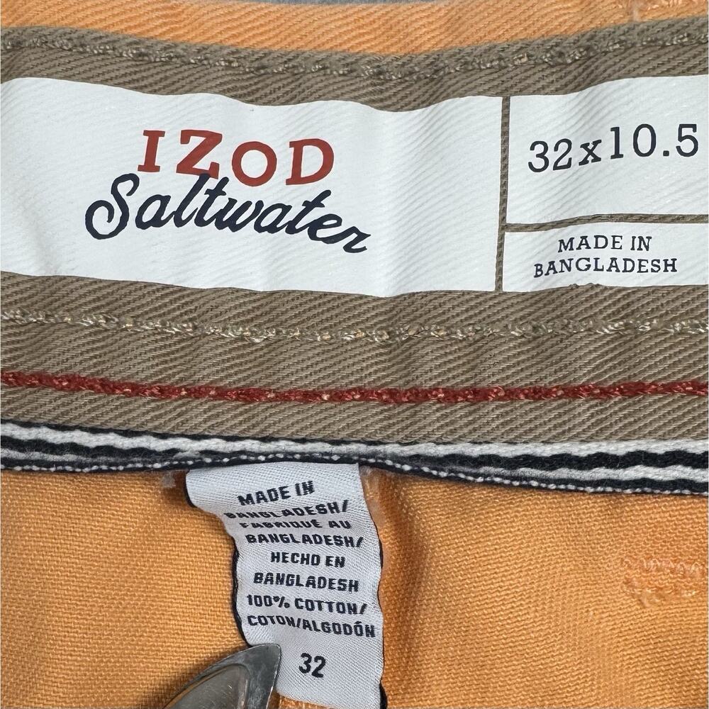 Izod Saltwater Golf Shorts Lot 2 Mens 32 Cotton Chino Blue Orange Casual Stretch - Picture 14 of 16